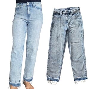 Calvin Klein Jeans High‎ Rise Straight Light Wash Denim Women 26 Y2K Casual Fray
